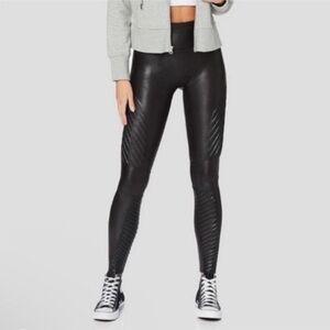 SPANX Black Faux Leather Textured Leggings Size S -FREE SHIPPING on Bundles $85+